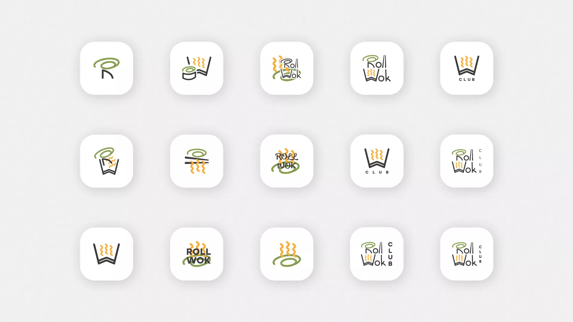 Разработка иконки приложения суши-бара «Roll Wok Club» в Исилькуле